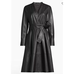 Kobi Halperin Fontana belted faux leather dress L